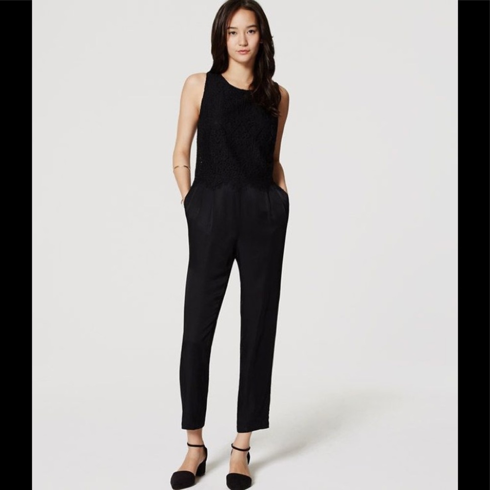 LOFT Easy Light Dressy Lace Jumpsuit